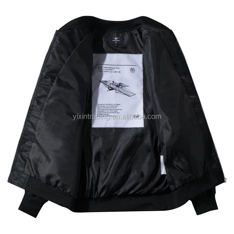ANSZKTN Men Factory Custom Wholesale Baseball Style Hip Hop Bomber Jacket-5