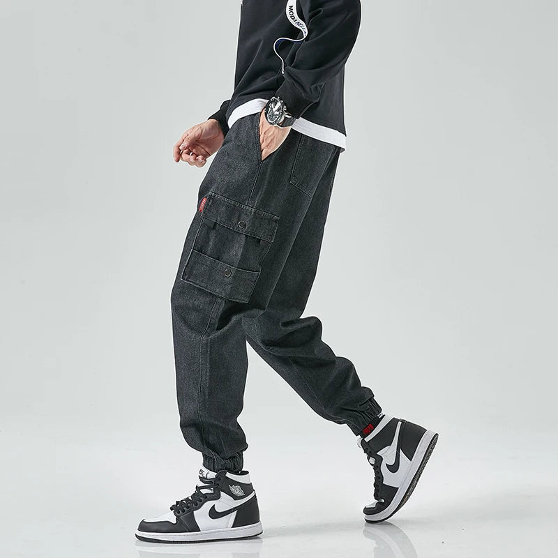 ANSZKTN Autumn and Winter New Men's Trousers, Korean Version Trendy Fashion Brand Harlan Casual Jeans Men-3