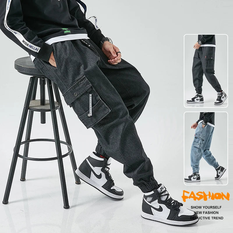 ANSZKTN Autumn and Winter New Men's Trousers, Korean Version Trendy Fashion Brand Harlan Casual Jeans Men-2