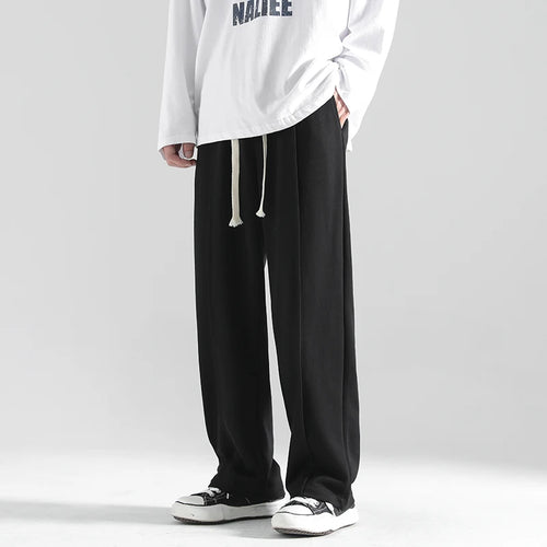 ANSZKTN Explosive Cotton New Autumn and Winter Men's Mopping Pants Loose Straight Casual Sports Plus Fleece Pants-1