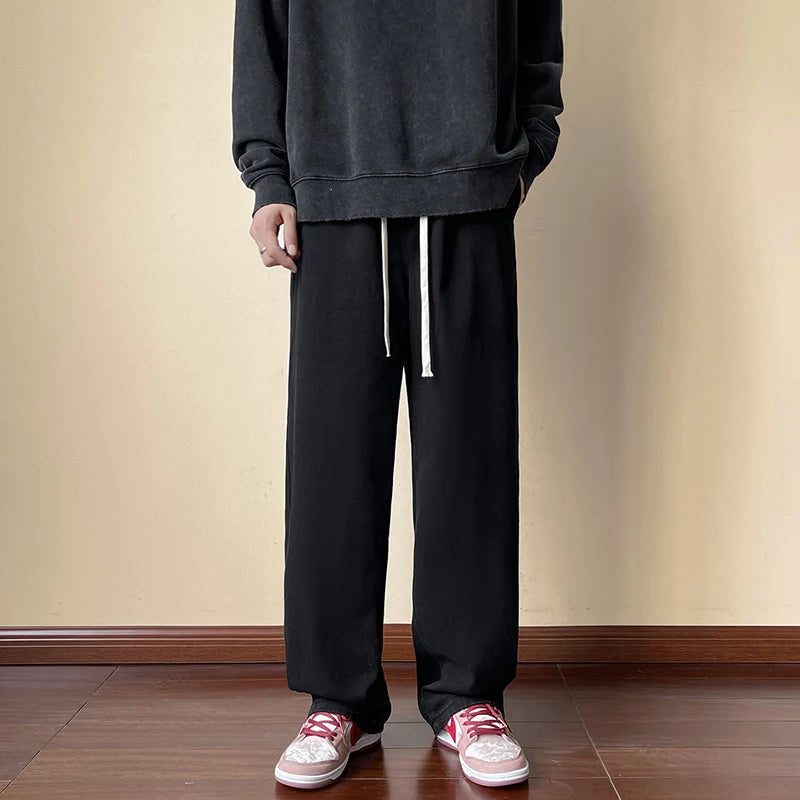 ANSZKTN the Main Promotion Is Jeans, Men's Pants, Autumn Korean Version Trend, Hong Kong Style Loose Straight Pants-6
