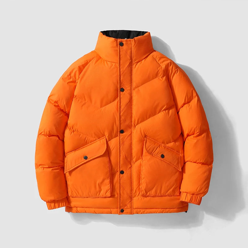 ANSZKTN Men Winter Casual Cotton Clothes Men's Light Luxury Cargo Wear Stand Collar Winter Coat Padded Jacket-9
