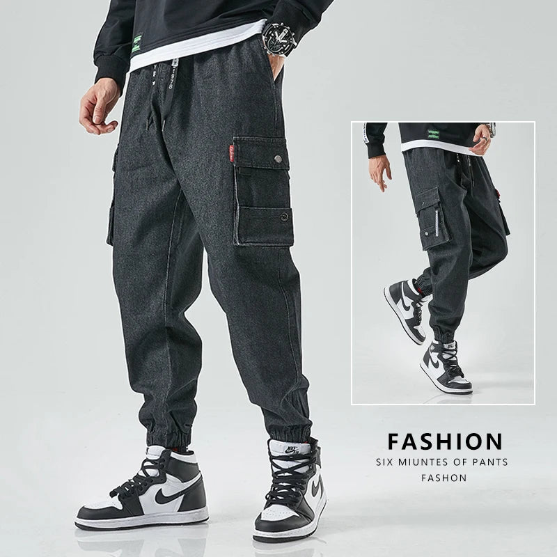 ANSZKTN Autumn and Winter New Men's Trousers, Korean Version Trendy Fashion Brand Harlan Casual Jeans Men-7