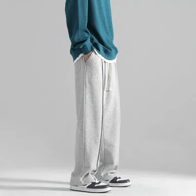 ANSZKTN Explosive Cotton New Autumn and Winter Men's Mopping Pants Loose Straight Casual Sports Plus Fleece Pants-6