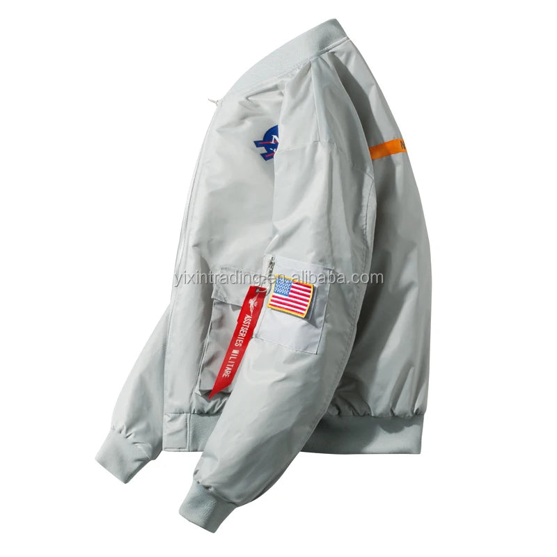 ANSZKTN Men Factory Custom Wholesale Baseball Style Hip Hop Bomber Jacket-4