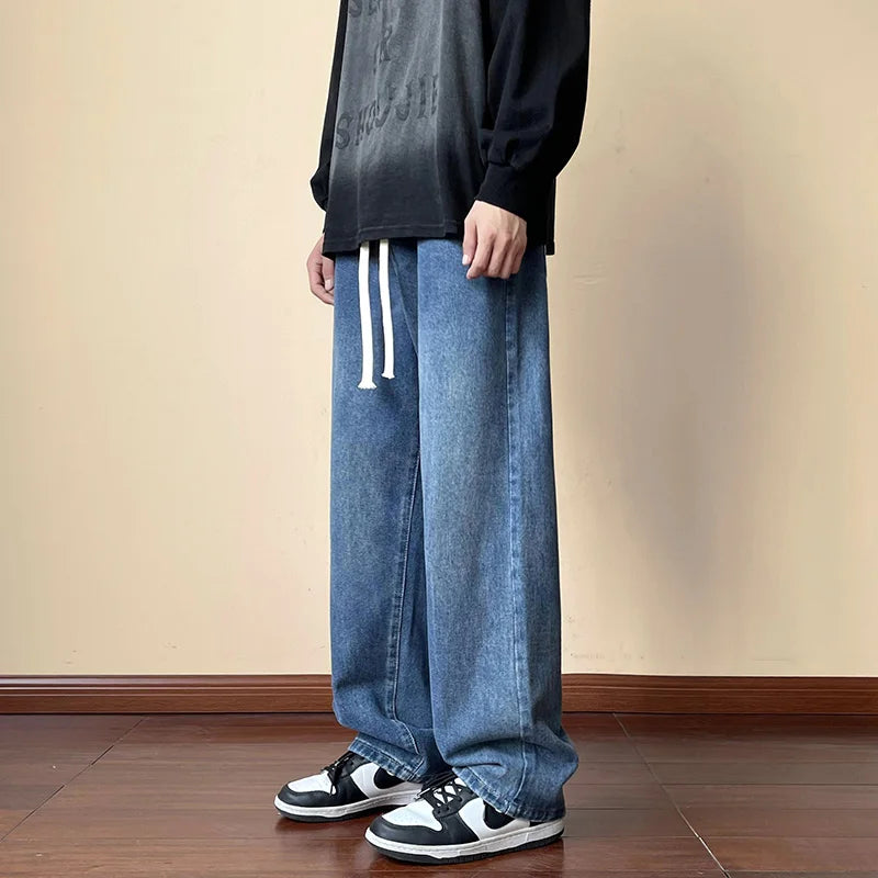 ANSZKTN the Main Promotion Is Jeans, Men's Pants, Autumn Korean Version Trend, Hong Kong Style Loose Straight Pants-1