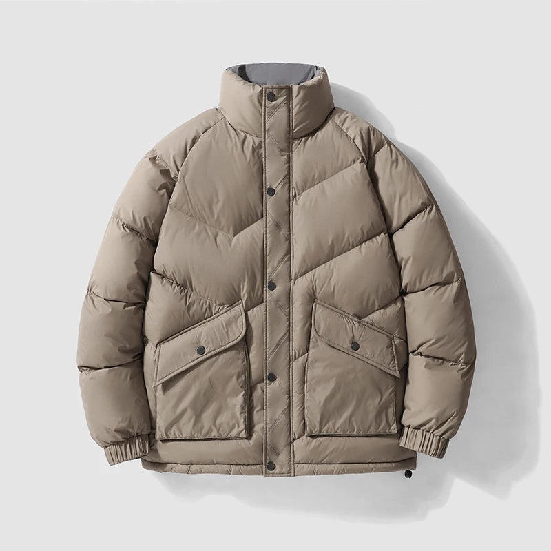 ANSZKTN Men Winter Casual Cotton Clothes Men's Light Luxury Cargo Wear Stand Collar Winter Coat Padded Jacket-6