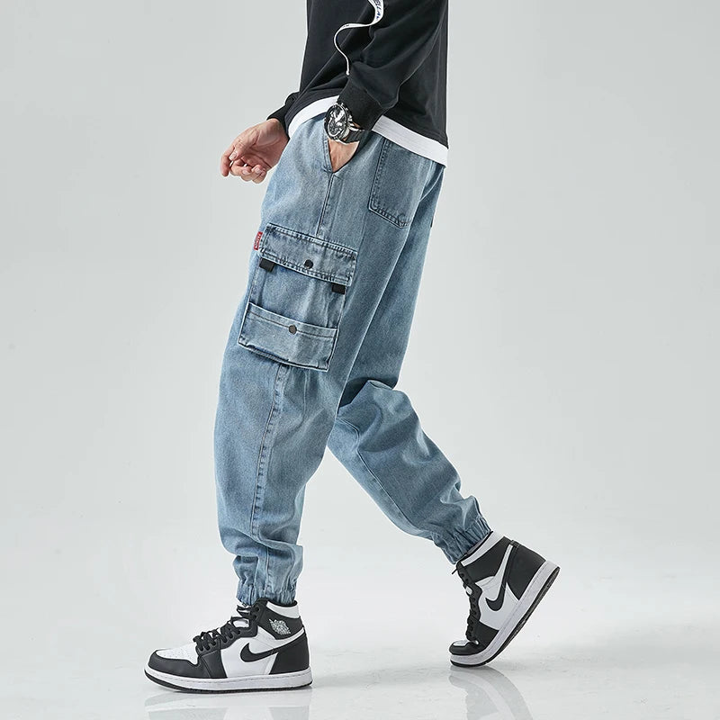 ANSZKTN Autumn and Winter New Men's Trousers, Korean Version Trendy Fashion Brand Harlan Casual Jeans Men-4